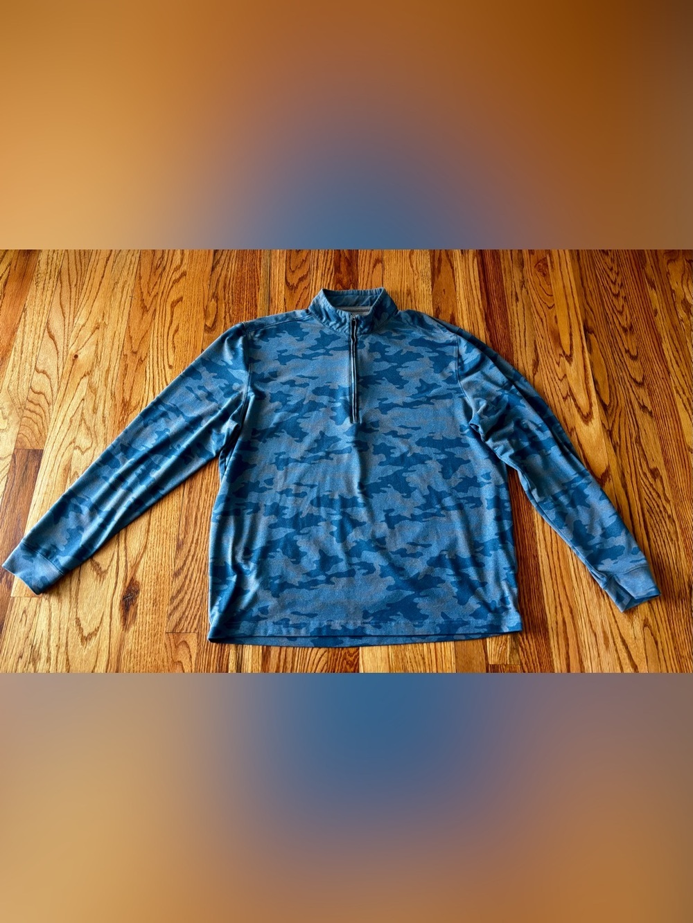 johnnie-O Blue Camo Quarter-Zip Pullover